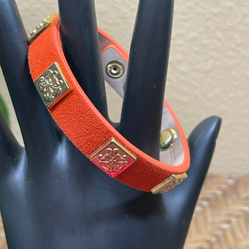 Rustic Cuff Meagen Suede Single Wrap Orange And Gold NEW One Size